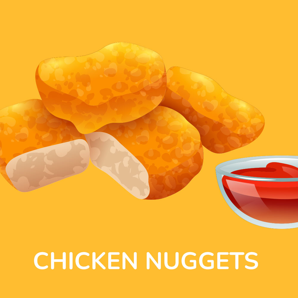 Chicken nuggets 20,-